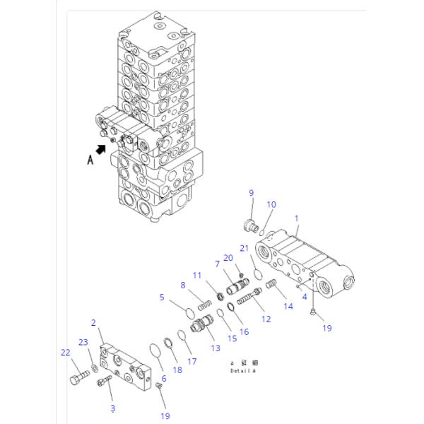 Nuevo excavador principal KOMATSU PC35MR-1 de la válvula de Kit For 723-1A-12303 7231A12303 del lacre