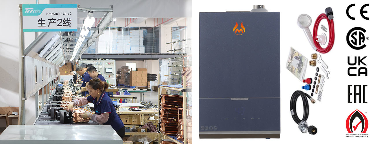 Digital Gas Water Heater Temperature Adjustable 16L Gas Water Heater