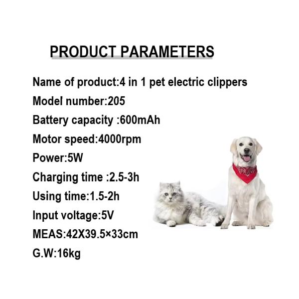 4 in 1 Pet Professional Grooming Set Electric Hair Clipper and Shaver for Household