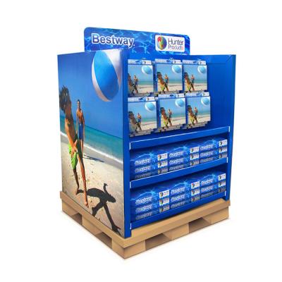Supermarket Corrugated Pallet Display Flat Packaging Cardboard Retail Pallet Display