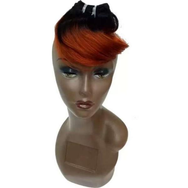 Short Hair Indian Human Hair Ombre Color Snail Curl Hair Weaves