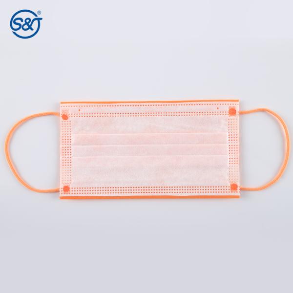 4 Layers Nonwoven Protective Medical Disposable Pure Orange Face Mask Respirator Surgical Ear Loops TYPE IIR/ASTM F2100 LEVEL3