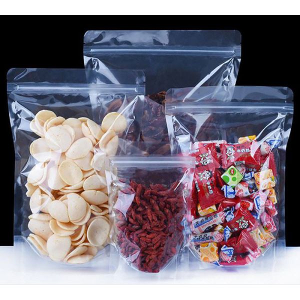 Resealable Transparent Food Pouch Bag Zipper Seal Packaging