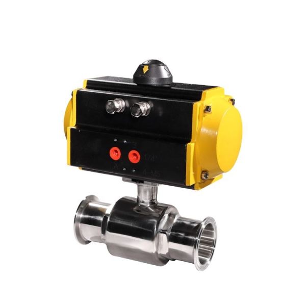 Food Grade 2 Way Stainless Steel Sanitary Pneumatic Ball Valve Tri Clamp Quick Connection Sanitary Ball Valve
