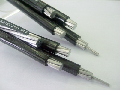 Aluminum NF C 33 209 Aerial Bundled Cable 600V Overhead Lines With Supporting Neutral Al / R
