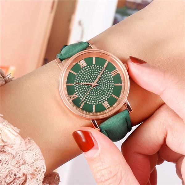 3BAR Waterproof Women Quartz Wrist Watch , 230mm Leather Band Quartz Watch