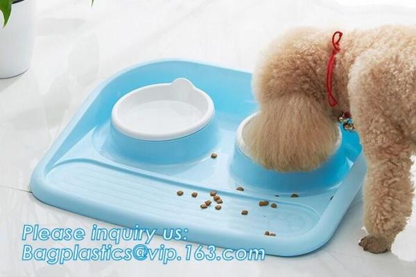 Pet Dog Bowls 2 Stainless Steel Dog Bowl No Spill Non-Skid Silicone Mat Pet Food Scoop Water and Food Feeder Bowl