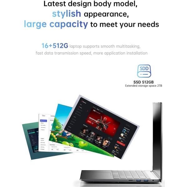 Intel N150 Quad Core Windows Laptop Computer 15.6