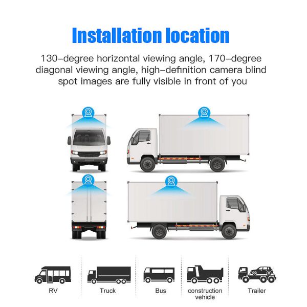 High Definition Wireless Rear View Camera with 5-inch Display, AHD, Waterproof & Night Vision