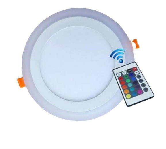 130lm/w Aluminum Body Modern Round Dual Color Panel Light 6W 3W with Embedded RGB LED