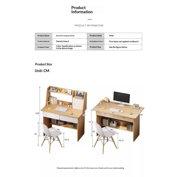Wholesale Space-Saving MDF Home Office Computer Desk with Double Drawers and Integrated Shelf for Small Space Bedroom Study