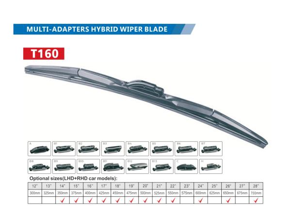 Multiple Sizes 12-28 inches Auto Wiper Overall Range Compatible with Any Cars And Vehicle