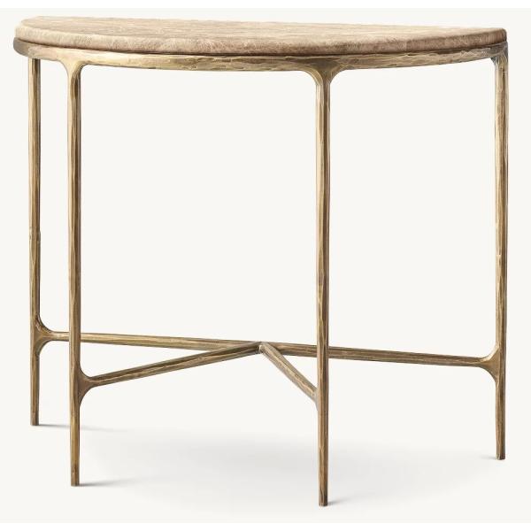 Bedroom Modern Console Table With Stainless Steel And Sintered Stone / Wood Top