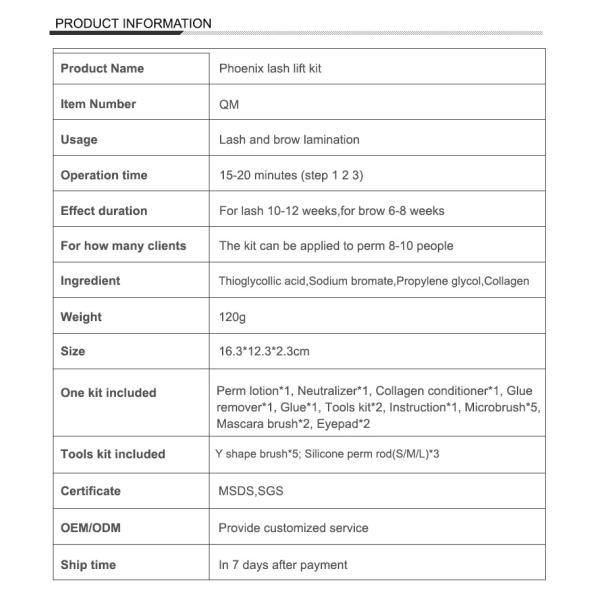 Kit higiénico de elevación de pestañas DIY con esencia de cuidado posterior de elevación de pestañas