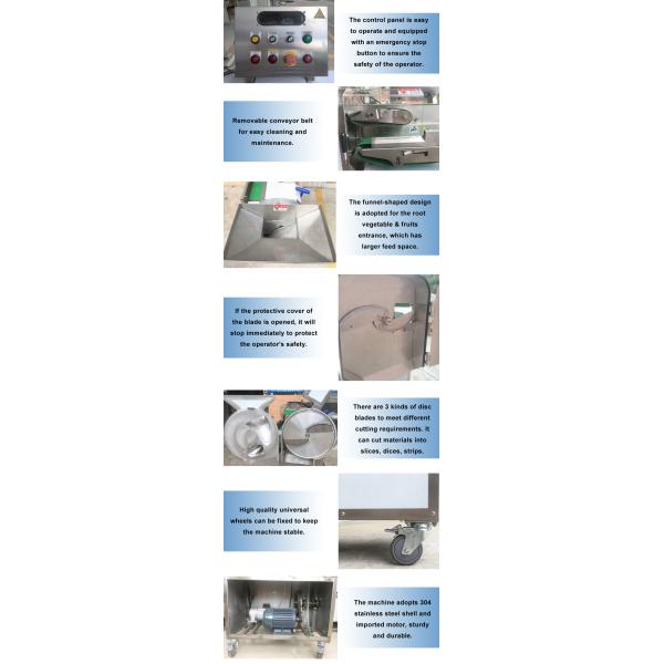 Multifunction Fruit Vegetable Cutting Machine / Onion Processing Equipment
