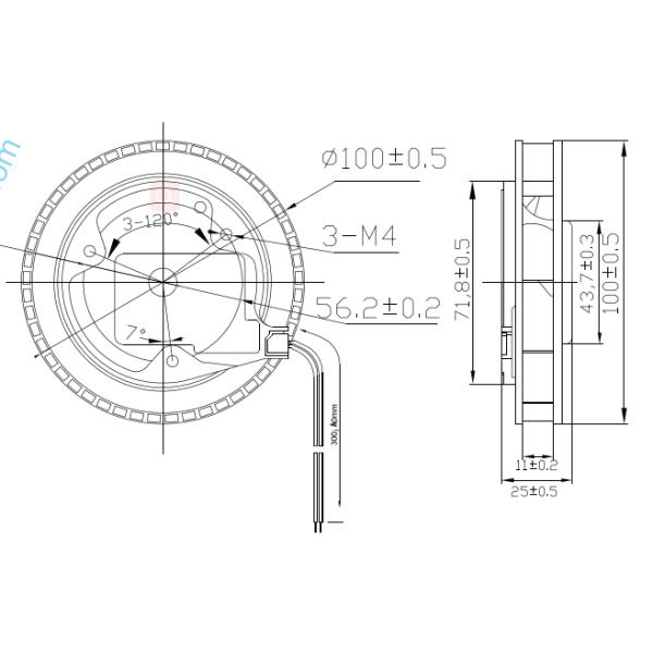 Ball Bearing 24V 100mm CPU Cooler , Small Centrifugal Fan With DC Brushless Motor