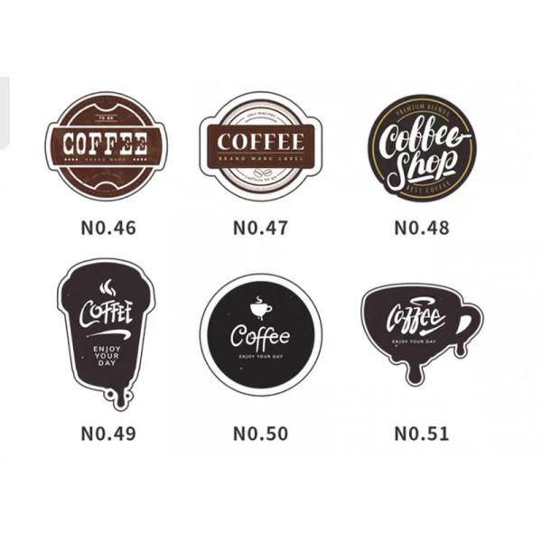 Die Cut Food Packaging Sticker for Coffee Paper Cup Logo Custom 60ml 80ml