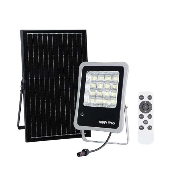 Les lumières d'inondation extérieures monocristallines noires de panneau solaire imperméabilisent la lentille en verre