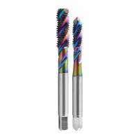 Tapón espiral de precisión de 2 flautas para máquinas de corte de cobalto con contenido de color revestido para máquinas de fresado de aluminio