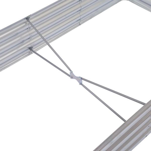 Rectangular Galvanized Raised Garden Bed Kit 6*3*2 Ft Outdoor Sliver