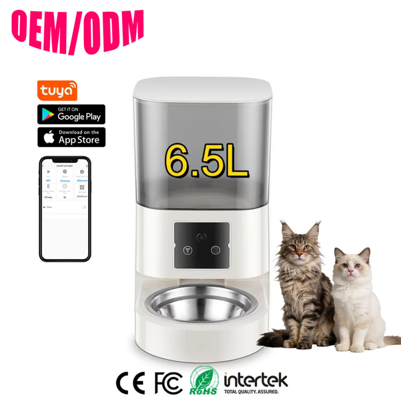 Factory Direct Automatic Dog Cat Food Dispenser Double Bowls Easy Clean Smart