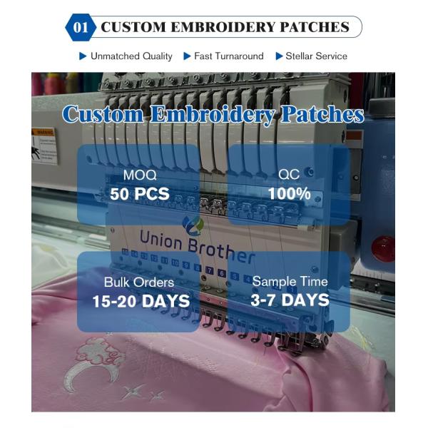 High Density Clothing Embroidery Patches Stylish Custom Clothing Badges