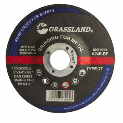 GRASSLAND 5 Metal Grinding Discs 125mm X 6mm X 22.2mm for Contaminant-Free Cutting of Stainless Steel