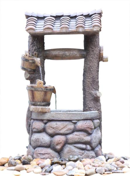Customized Design Outdoor Tiered Water Fountains In Chinese Well Shape  