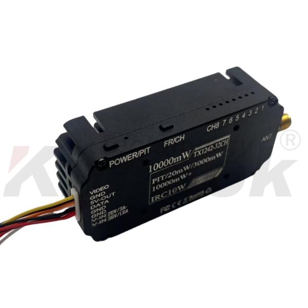 Émetteur de transmission d'images sans fil analogique pour drone 8 canaux haute puissance 10W 2.5G, transmission stable sur très longue distance