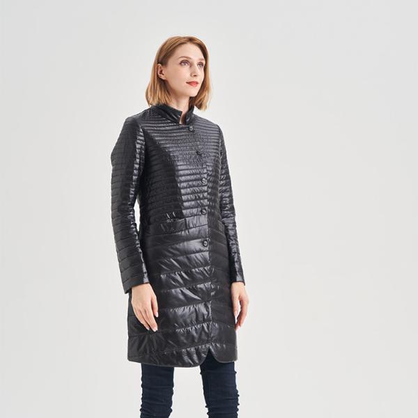 FODARLLOY Wholesale Ladies Stand Collar Warm Hooded Cotton-Padded Clothes Women Slim  Winter Jackets Women Coats