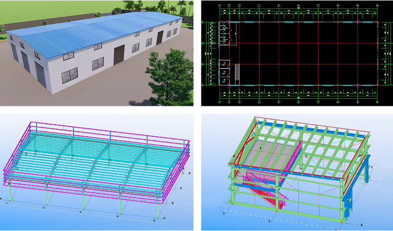 Prefab Steel Structure Hangar Cheap Metal Shed Steel Building Warehouse Prefabricated Bodega Steel Structure Warehouse