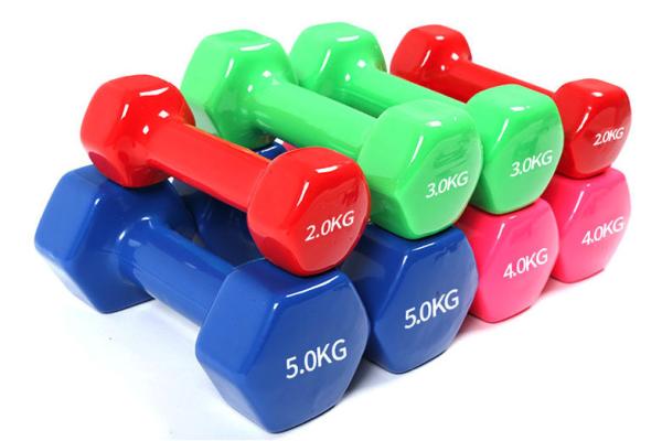 Fitness Hexagon Weightlifting 10KG Neoprene Dumbbells Set High Compressive Resistance
