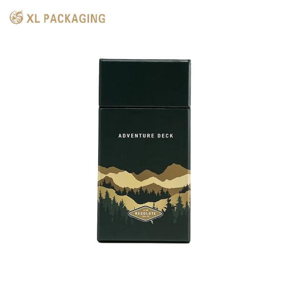 Wholesale Custom 3 Pieces Slant Cigar Packaging Box, CMYK Print Matte Lamination Dark Green Inside Rigid Tobacco Box