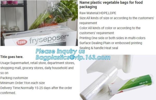 Fresh Lettuce Salad Fruits Pouches BOPP Anti Fog Leafy Vegetables Packaging Bags, vegebag, Print Logo