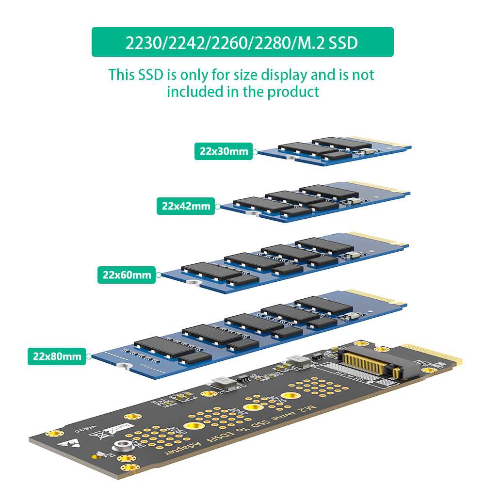 Линейка 1U GEN-Z EDSFF E1.S Интерфейс с NGFF M.2 Ключ-M M2 NVMe SSD конвертер адаптерная карта