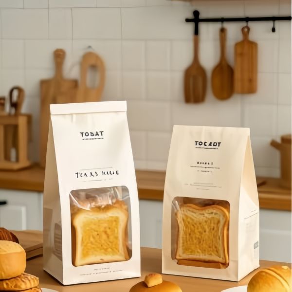 Convenient Kraft Paper Bread Bags Environmentally Friendly Kraft Bread Packaging