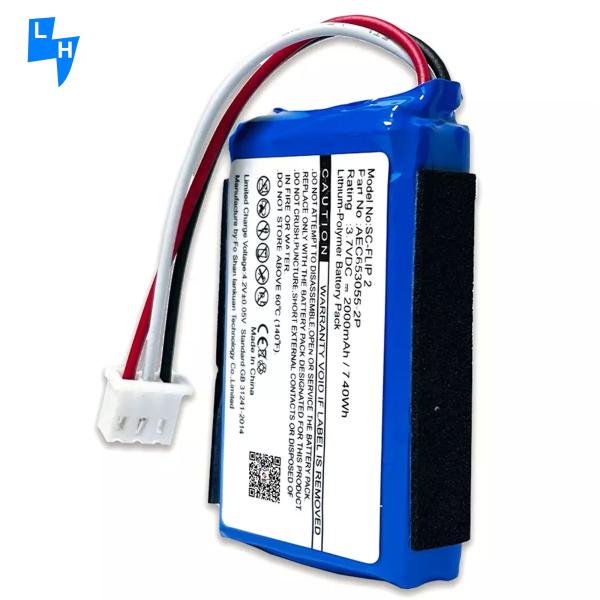 2000mAh bateria de alto-falante recarregável para JBL-Flip 2 2013 3.7V AEC653055-2P