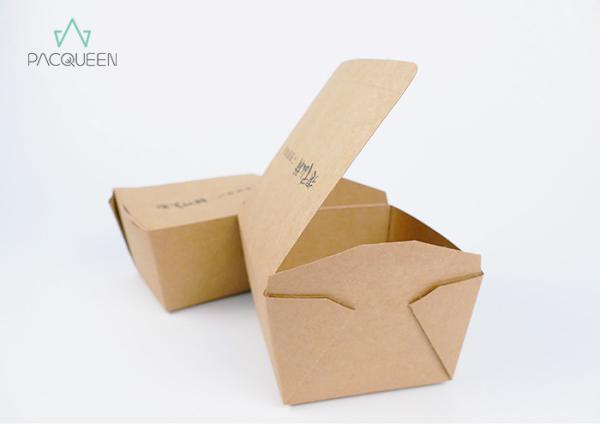 Compostable Paper Takeaway Boxes Paperboard Food Cartons With Snap On Lids