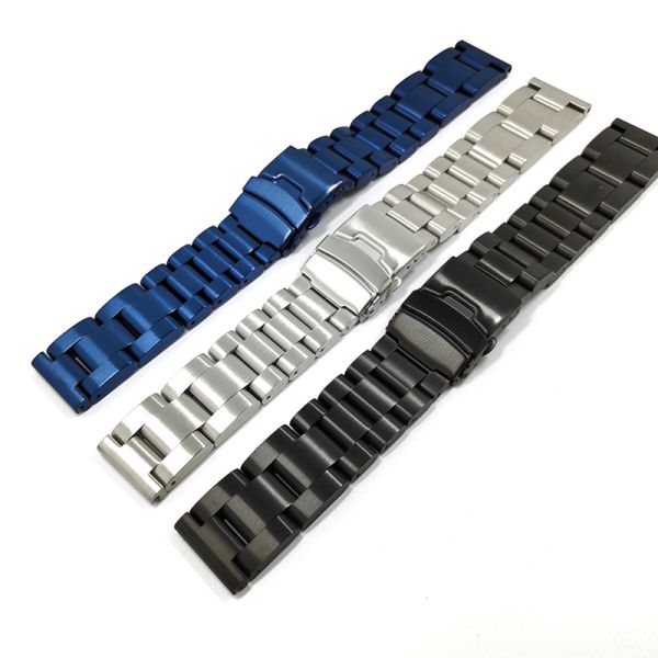 Black Screw-on Stainless Steel Watch Band