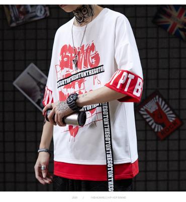 Small quantity clothing manufacturer  Oversize 100% Cotton Men Streetwear T Shirts Heat Transfer Press
