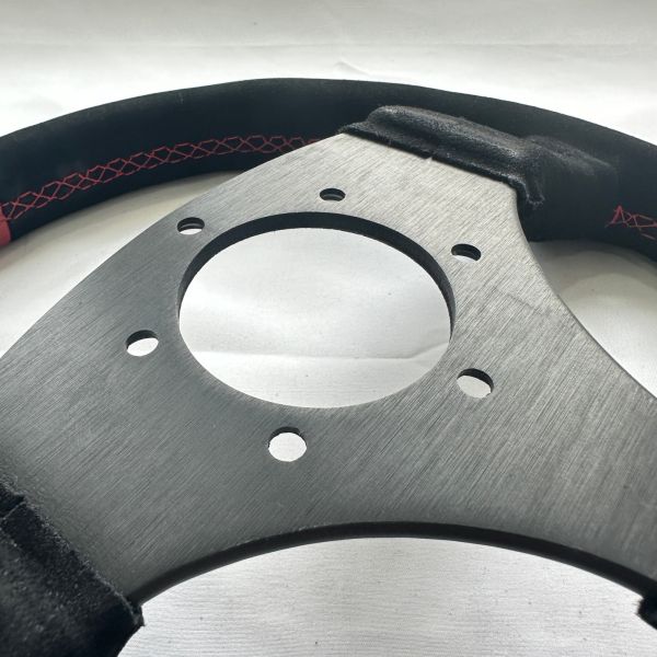 DELUXON 350mm Deep Dish 65mm Racing Steering Wheel 6 Bolt Universal Suede Performance Wheel
