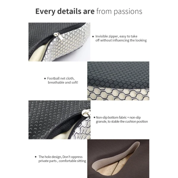 Ergonomic Car Seat Cushion with Memory Foam Filling Comfortable and 3D Mesh Design