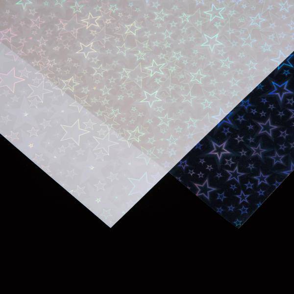 Star Patterns A4 Size Self-adhesive Cold Holographic Lamination Film Waterproof Inkjet Print Ready