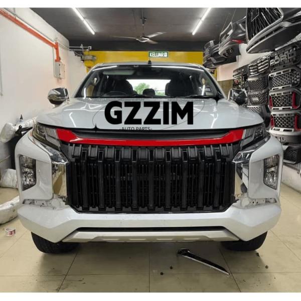 Auto Parts Black Red Car Bumper Grille For Mitsubishi Triton L200 2019