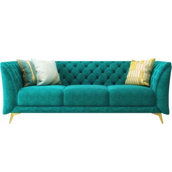 Hunter Marble Green Velvet Sofa Set Hotel Lobby Sofa ODM