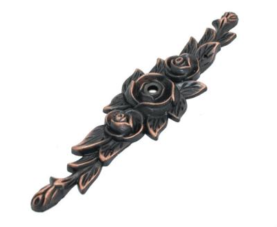 Red Copper Flower Pattern Furniture Ornament Hardware Decorative Plated