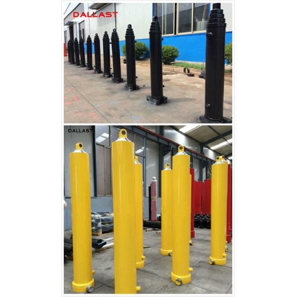 Lifting Hoist Dump Truck Hydraulic Cylinder Single Acting Chrome Telescopic