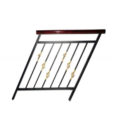 Black Gold Industrial Stair Railing Metal Balustrade For Decking Post Picket System