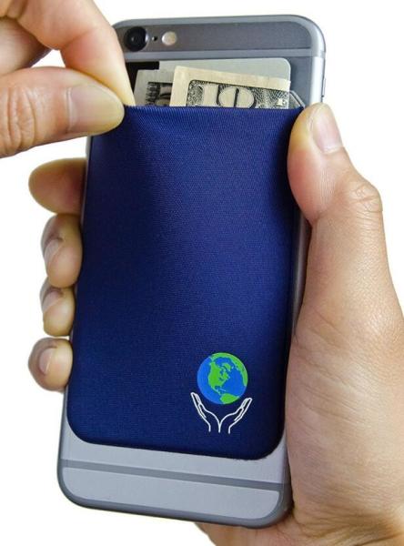 Hot Sale Elastic Smart Phone Wallet Lycra Cell Phone Pocket In Black ,For Earphone Cable And Cards Better Storage