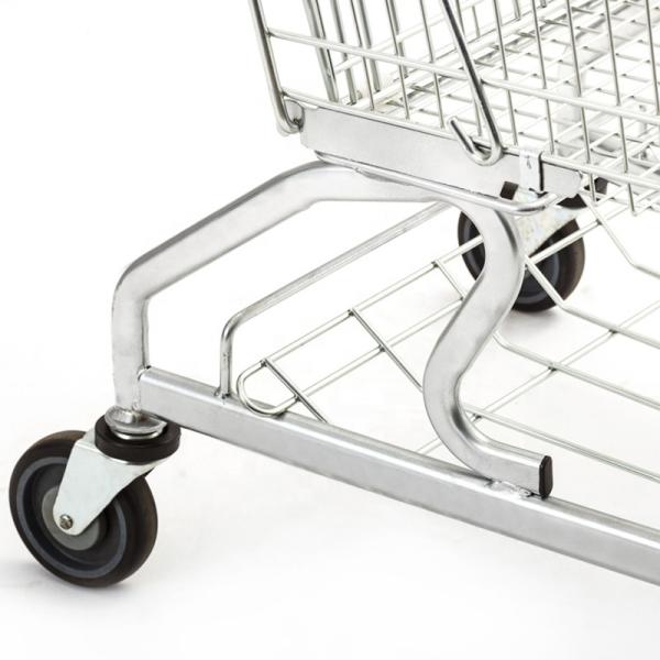 240L Shopping Trolley Cart Small Metal Grocery Mall Shopping With 5
